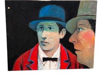 HERB MEARS "TWO GENTLEMAN" OIL ON CANVAS
