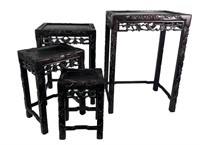 SET OF CHINESE ANTIQUE  NEST OF TABLES