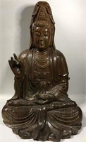 Large Wooden Carved Oriental Figure