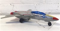 13" Plastic and Tin Battery Op Jet Fighter
