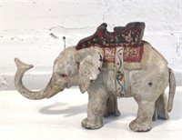 8" Vintage Cast Iron mechanical bank elephant