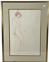 SIGNED PENCIL DRAWING OF WOMAN 1989