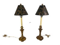 PAIR OF GOLD GILT LAMPS BY LAMPCRAFTERS