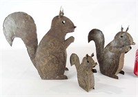 Folk Art Metal Squirrels