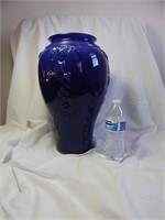 Vintage Large Blue Glass Floor Vase