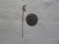 Victorian 14K Gold & Seed Pearls Stick Pin