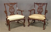 Pair Chippendale Style Chairs