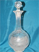 Antique Cut Glass Crystal Decanter & Stopper ABP
