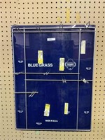 Blue Grass advertising wire rack with plastic