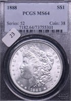 1888 PCGS MS64 MORGAN DOLLAR