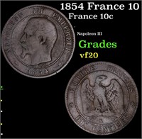 1854 France 10 KM-771.5 Grades vf, very fine