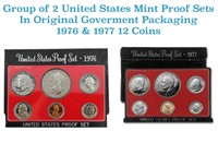 Group of 2 United States Mint Proof Sets 1976-1977