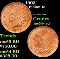 1903 Indian Cent 1c Grades Choice+ Unc RD