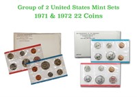 Group of 2 United States Mint Proof Sets 1971-1972
