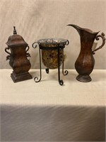Urn, pitcher and candleholder