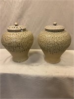 Pair of lidded jars