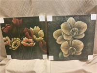 Art - pair of orchid paintings