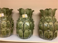 3 large, hosta vases