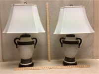 Pair of crackled table lamps