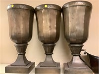 3 - soldered tin urns