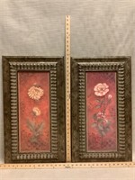 Art - 2 florals framed