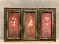 Art- 3 florals framed