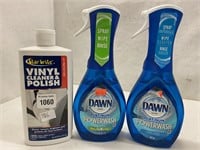 (3)Assorted Dish Spray/Vinyl Cleaner & Polish Lot