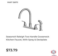 Kitchen Faucet Lot of 50 pcs Seasons® Raleigh Two
