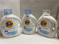 (3)Tide Free& Clear Assorted Size Detergents Lot