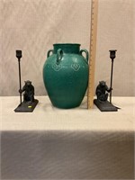 Vase and pair of candle holders