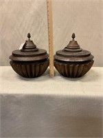 Pair of lidded boxes