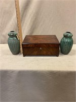 Pair of jars and lidded box