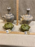 Pair of jugs and covered dishes