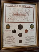 F4) 200 Years to Remember Framed Coin Set