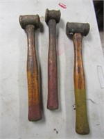 3 brass hammers