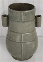 Porcelain Vase with Crackled Celadon Glaze