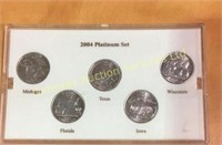 Collectable 2004 Platinum Set USA quarters . Not