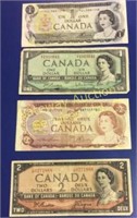 Collectable Canadian bills. 1973, two 1954