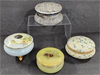 Collection of 4 Vanity Dresser Jars