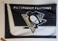 Penguins Signed Team Flag - 6 Signatures