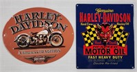 2 Metal Harley Davidson Signs