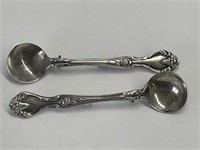 2 Sterling Silver Salt Spoon Brooches