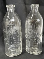 2 Vintage Glass Baby Bottles