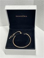 Pandora Rose & Clear Cz Sliding Clasp Bracelet