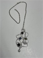 925 Silver Necklace & Pendant 29 1/4 "  with