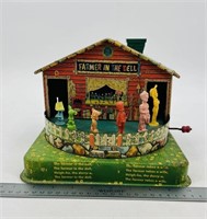 "Farmer in the Dell" Antique Metal Windup Toy