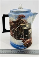 Antique Hand Painted Coffee Pot