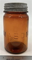 Early Antique Brown MASON Fruit Jar RARE SIZE PINT