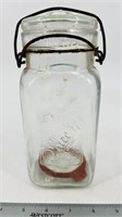 Antique "Queen" Fruit Jar w/ Bale and Glass Lid