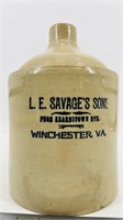 L.E. Savage’s & Sons Winchester, VA Merchant Jug